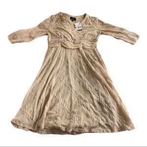 Large Ronni Nicole Lace Nude Mid-Sleeve Dress